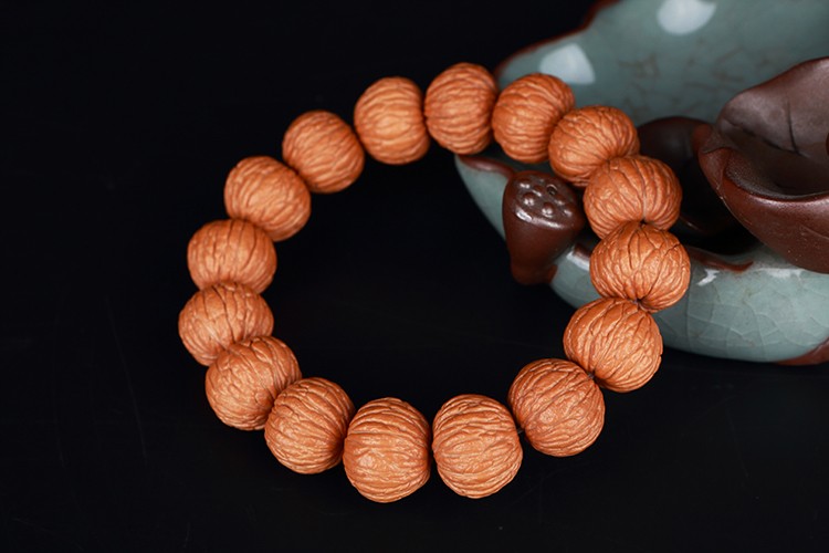 微韵美猴王猴头核桃手串矮桩土豪凤羽文玩单圈老料佛珠礼物菩提子猴王