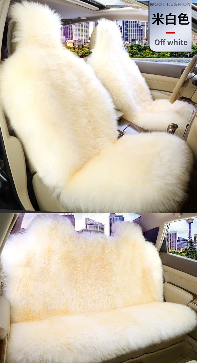 冬季纯羊毛汽车坐垫羊皮汽车坐垫皮毛一体全长毛坐垫毛绒汽车坐垫豆沙