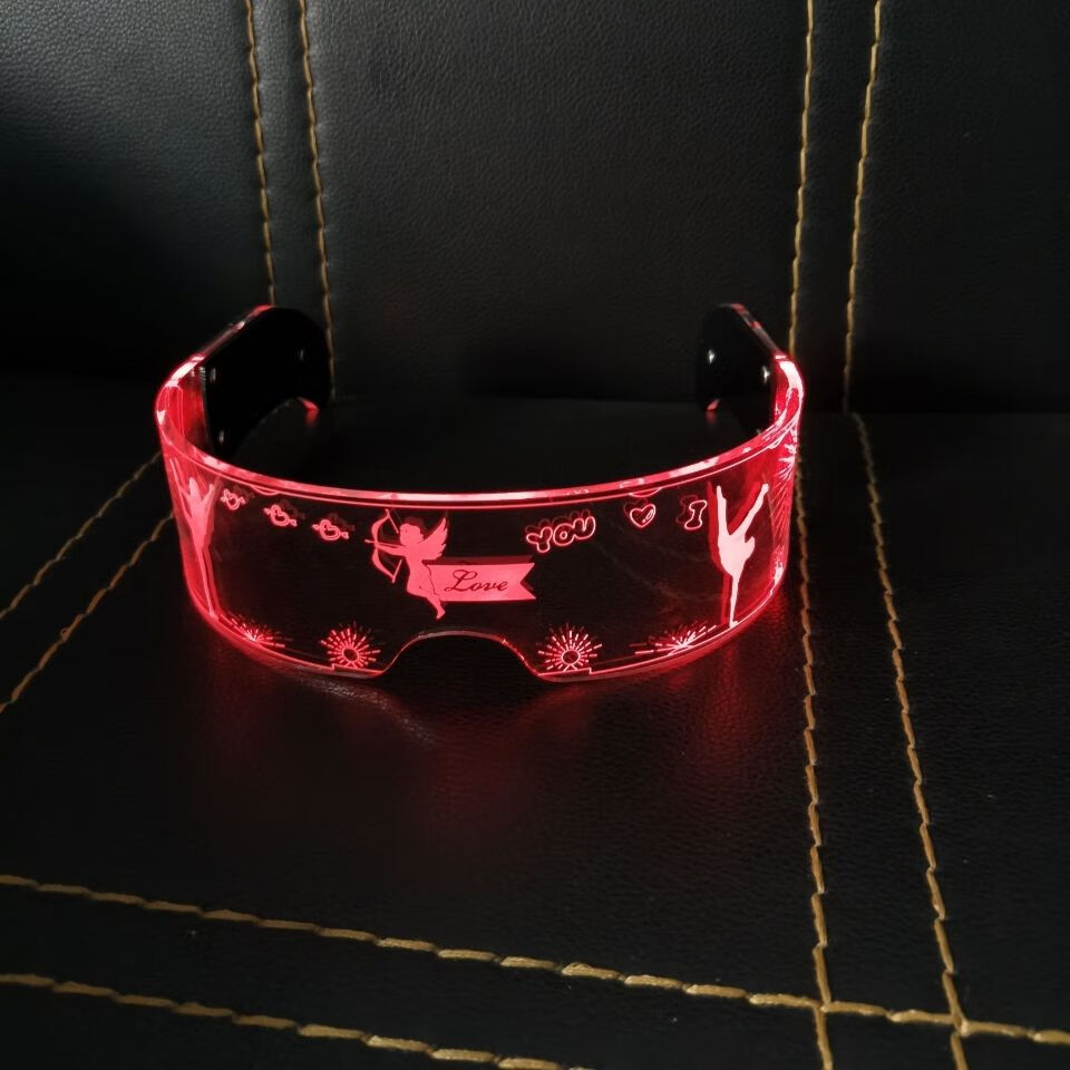 led七彩发光眼镜赛博朋克科幻酒吧蹦迪闪光眼镜表演氛围道具迪斯科