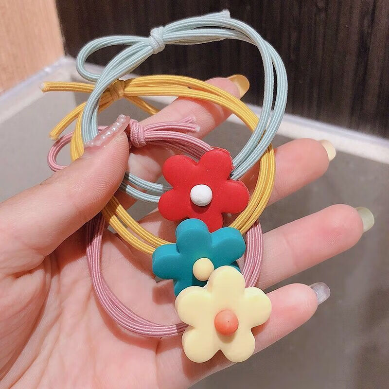 喜莱缘泫雅风小花彩色头绳女韩国扎头发的橡皮筋马尾高弹力皮套发绳