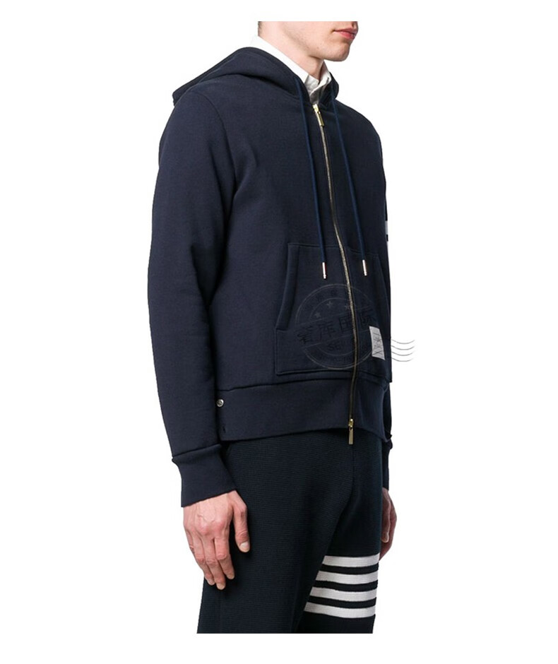 礼物thombrowne汤姆布朗tb外套男士条纹休闲运动连帽外套mjt215415