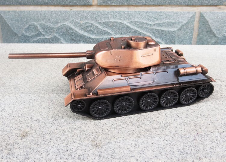 t-34坦克金属模型 坦车合金模型玩具军事迷金属坦克t34复古工艺品家居