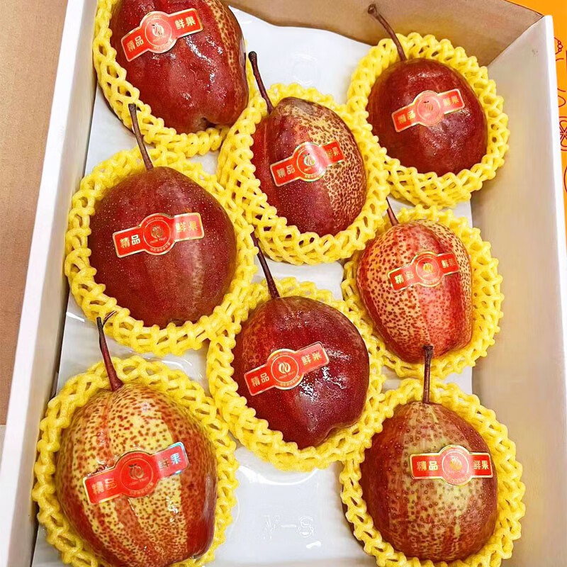 雪山红梨 口感酥脆甜 整箱新鲜水果雪梨 雪山红梨 9个装【图片 价格