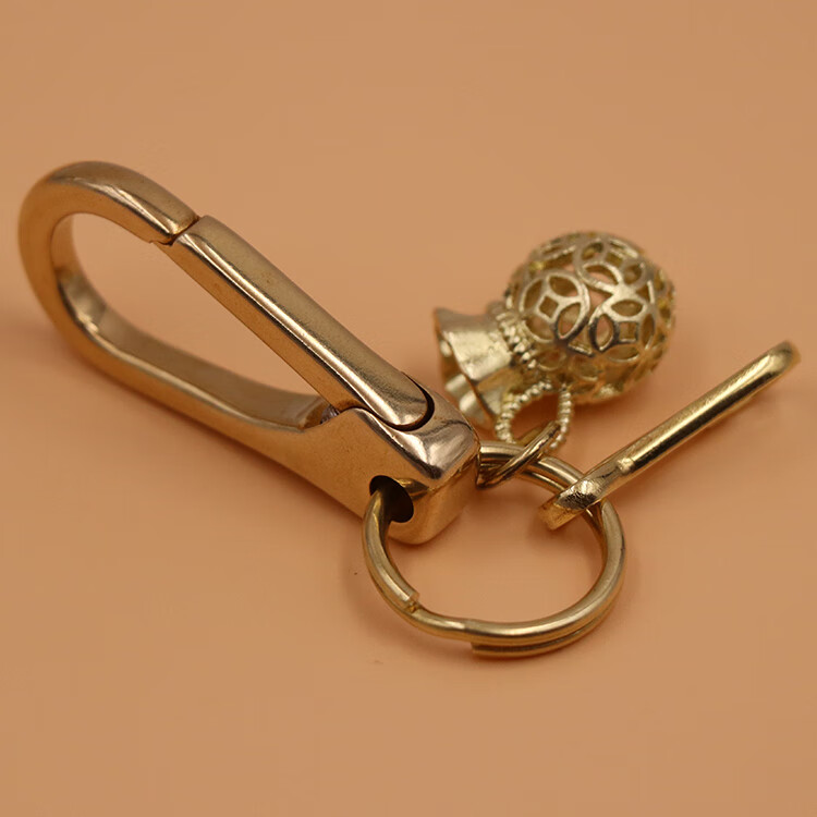 忆善缘 手工纯铜黄铜高档快开扣钥匙圈汽车钥匙扣腰挂扣 普通款【图片