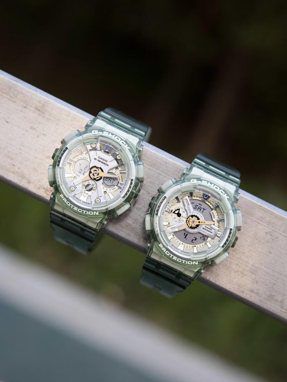 卡西欧冰韧卡西欧学生手表女gshock冰韧翡翠绿玫瑰金运动防水gmas110