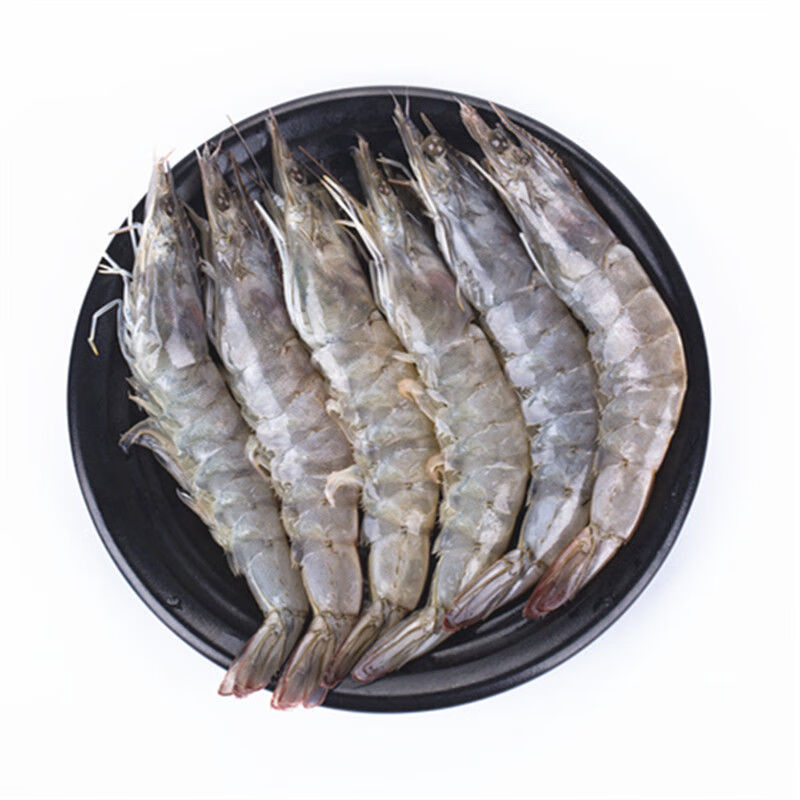 批发白盒海捕盐冻虾33斤左右7080只单冻3040一盒60只左右14厘米