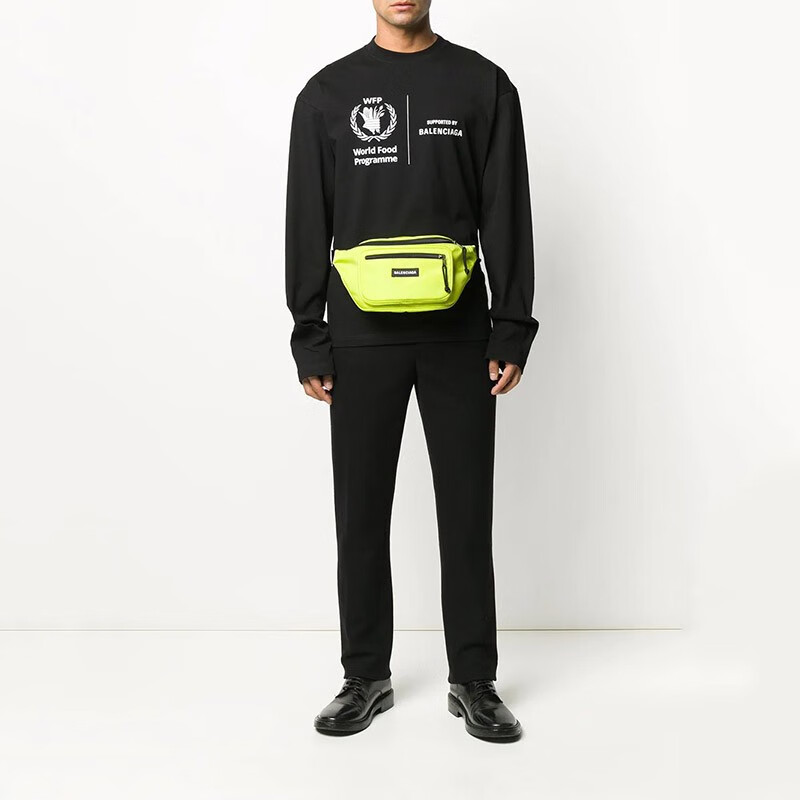 balenciaga巴黎世家奢侈品男装男士黑色印花卫衣春秋款圆领套头衫