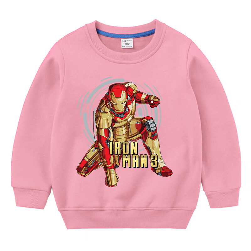 漫威钢铁侠衣服儿童加绒卫衣男童秋冬装蜘蛛侠长袖棉男宝宝童装红色