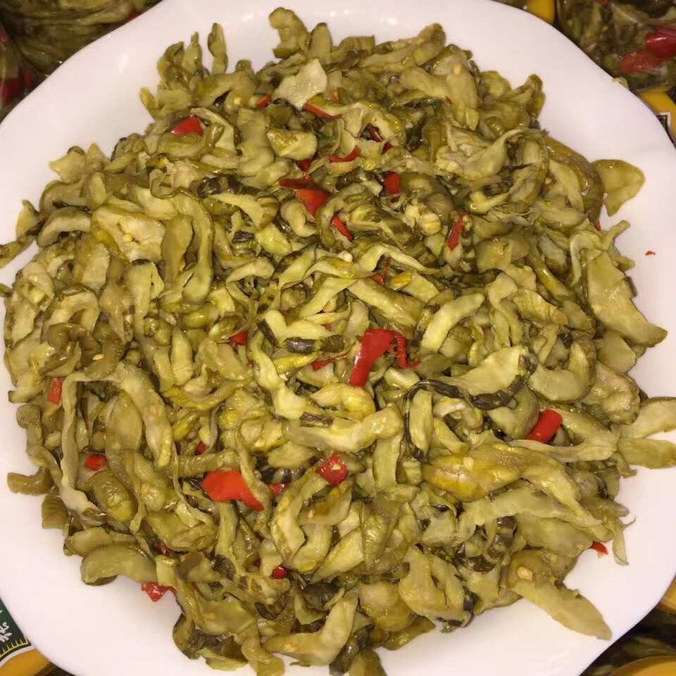 信都小吃地瓜酸广西贺州特产农家自制下饭菜瓜皮酸 3瓶1500克【图片