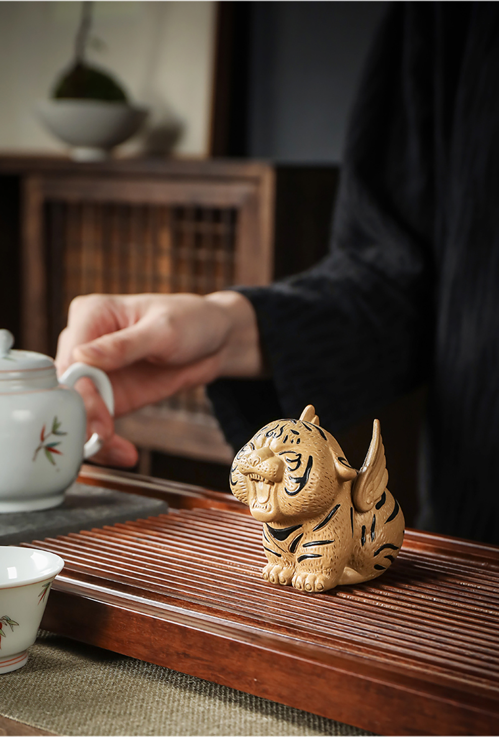 金杞同款紫砂小老虎茶宠摆件精品可养萌虎茶台桌面功夫茶具卡通茶玩零