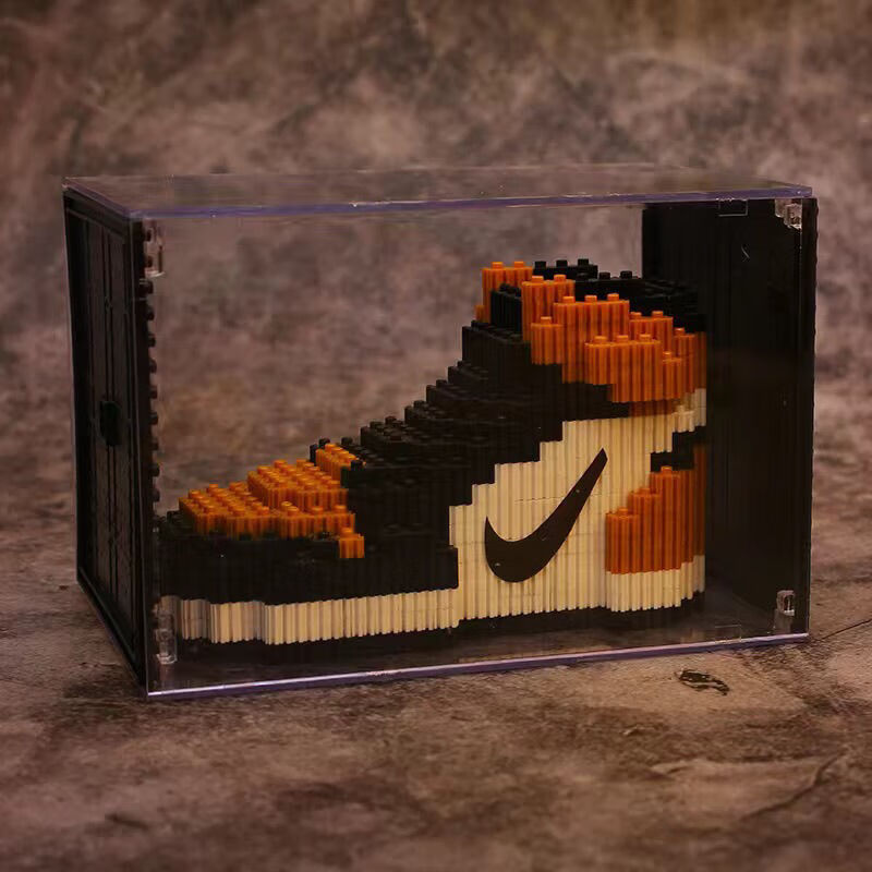 定制aj积木拼装篮球鞋兼容微颗粒男女孩生日礼物拼装积木玩具 礼盒装