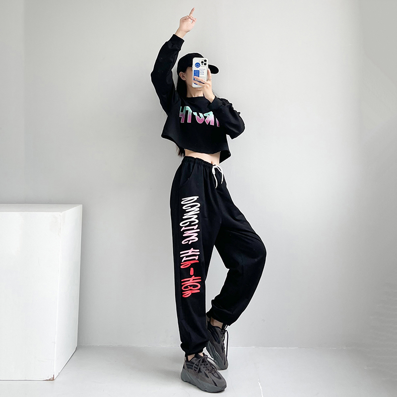 jazz爵士舞服装女套装嘻哈帅气街舞套装风格女装宽松成人舞蹈练功服