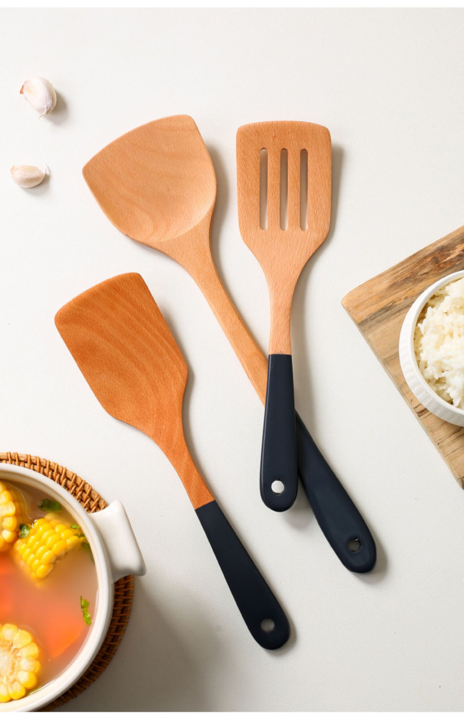 日式木头勺子锅铲木铲不粘锅专用炒菜铲木质厨具木勺汤勺长柄铲子