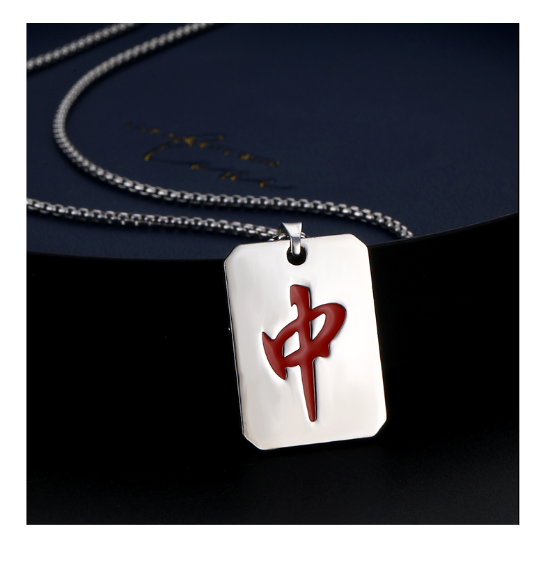 御弗麻将项链女红中发财个性吊坠小众设计卫衣服锁骨链百搭蹦迪配链潮