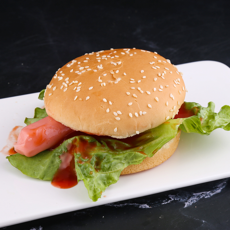 新款白芝麻热狗面包胚520g美味儿童学生早餐大汉堡店商用款芝麻热狗