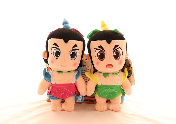 葫芦娃玩偶金刚毛绒公仔玩具葫芦兄弟布娃娃套装男孩儿童生日礼物四娃