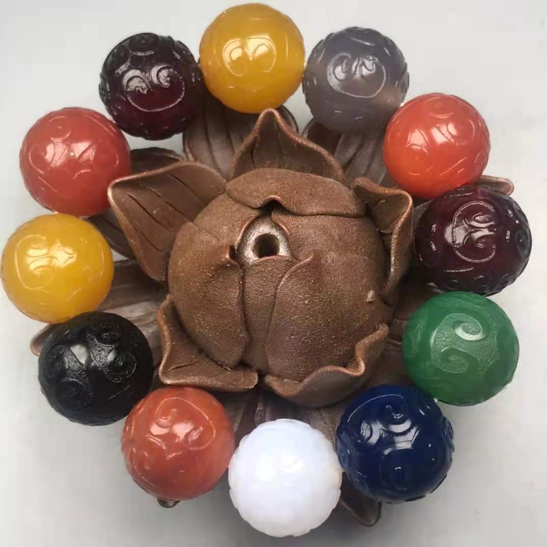 珍韵缘七彩玛瑙情侣款礼物民族风饰品转运手串镯子本命年手链11号