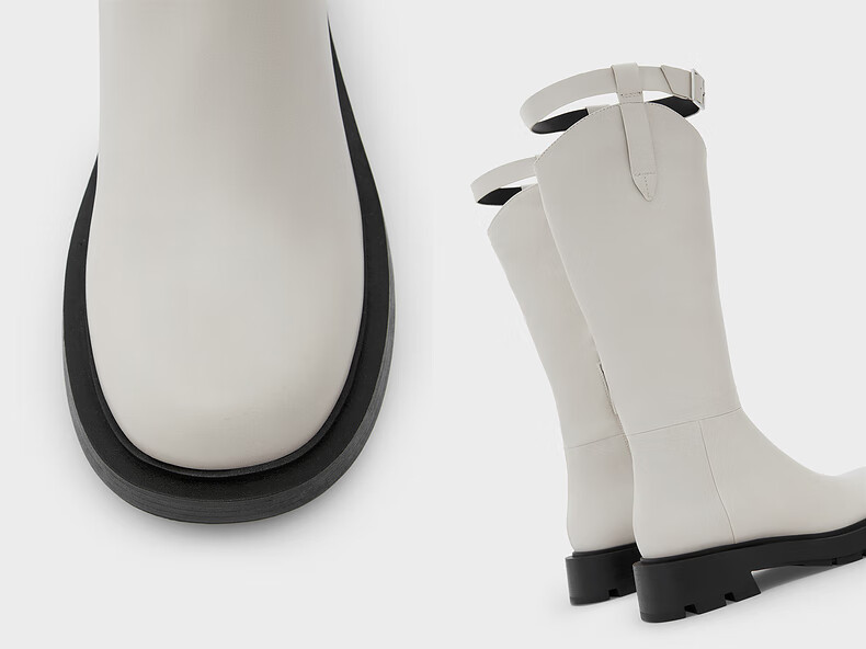 charles&keith21秋新品ck1-90920093女士金属扣带饰厚