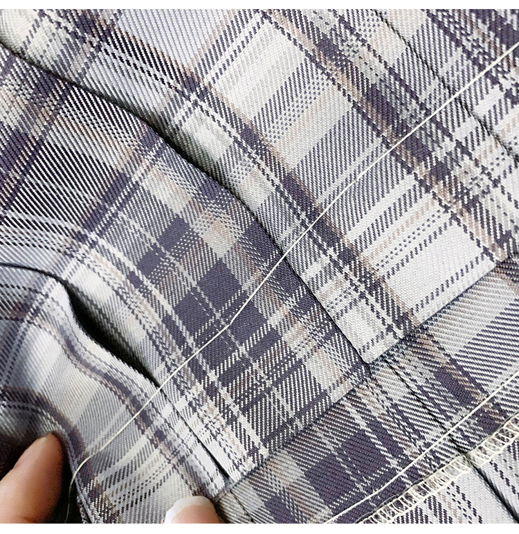 学生日系校服短裙格子裙半身裙学院风少女套装温柔一刀长袖格裙领结m