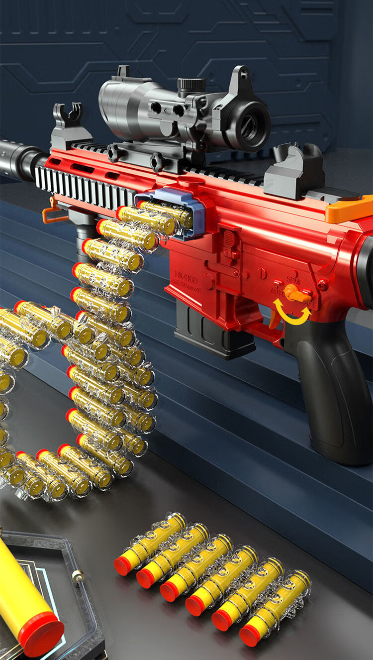 捷盛达儿童全自动软弹枪手自一体m416弹链电动连发突击小男孩玩具枪
