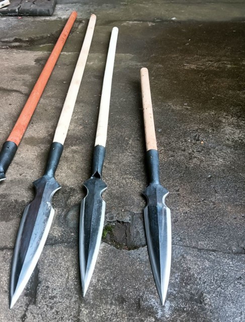 红缨枪 红缨矛弹簧钢手工锻打镖枪头镖投掷枪头霸王枪头红缨枪武术