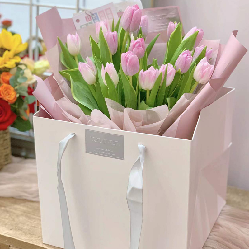 鲜花情进口郁金香鲜花花束礼盒同城配送速递送老婆闺蜜男士女友朋友