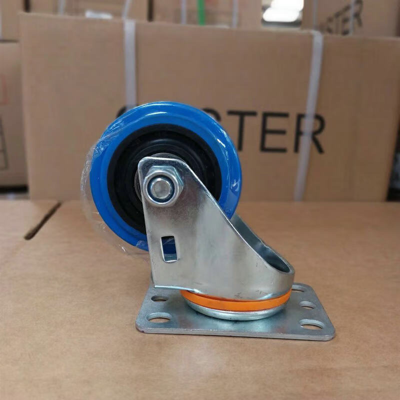 胶带刹车万向轮中型定向轮 工业脚轮小推车轮子滚轮批发 3寸中型万向