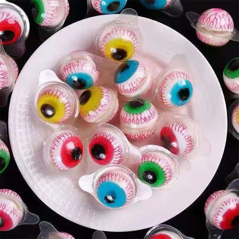 恬诚地球眼球火星糖15g50粒小萌鸭网红3d恶搞儿童果汁橡皮软糖恬诚