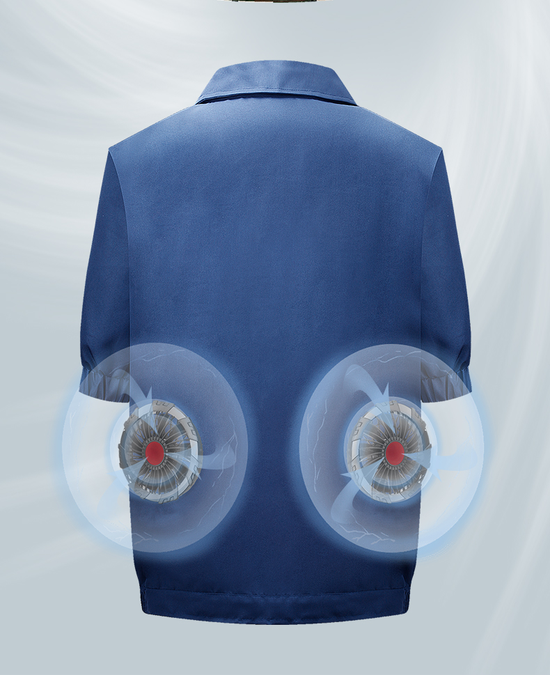 轩思隆风扇服带风扇的衣服降温工作服夏季男装吹风衫上衣风扇衫套装电