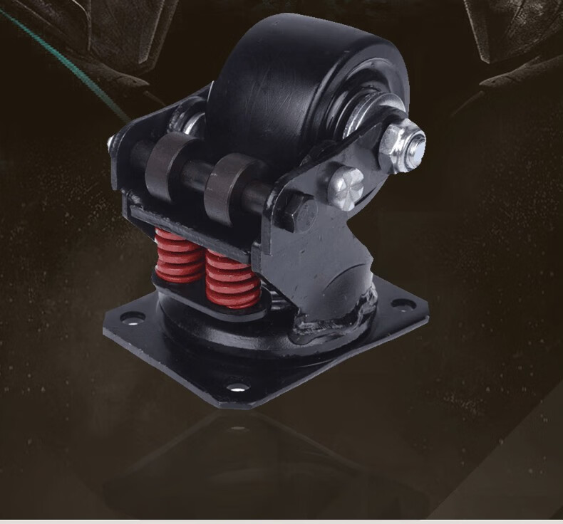 定制3寸重型大门轮减震弹簧脚轮双弹簧工业万向轮承重400公斤轮子滑轮