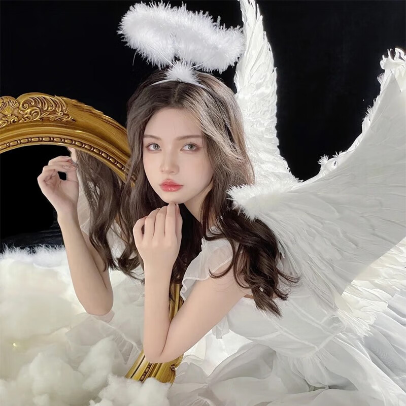 翅膀道具成人日系白色天使羽毛翅膀道具儿童写真旅拍舞台演出搭配拍照