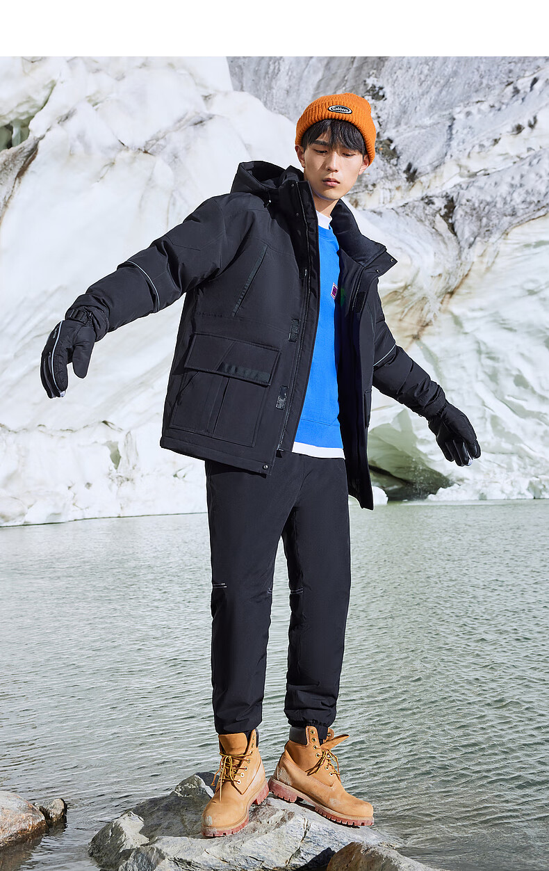 cabbeen卡宾 男装90鸭绒工装羽绒服2022秋冬新款街头复古宽松外套男女