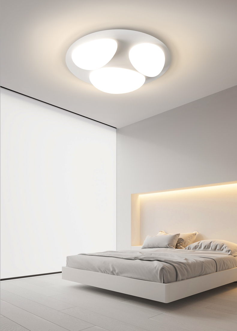 卧室灯现代简约圆形吸顶灯极简主卧温馨灯现代简约房间灯白色灯具sl