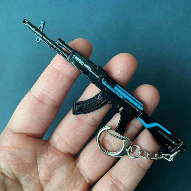 儒靓新品ak47合金属玩具突击枪模吃鸡和平游戏周边精英钥匙扣书包挂件