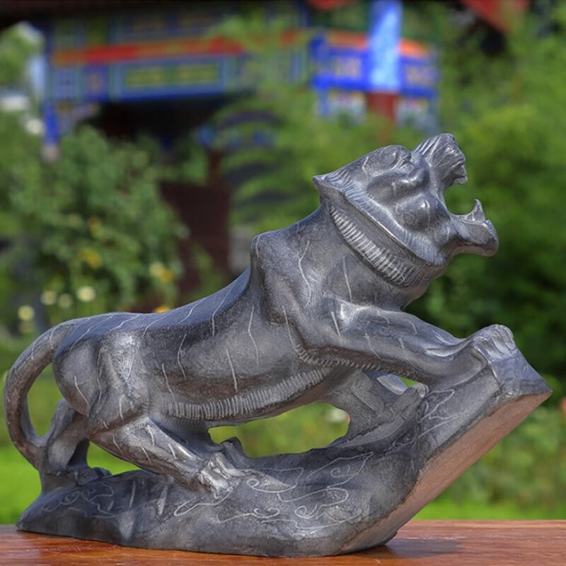 石雕上山虎下山虎摆件石头石材青石原石雕刻老虎生肖老虎嘉祥石雕奥琅