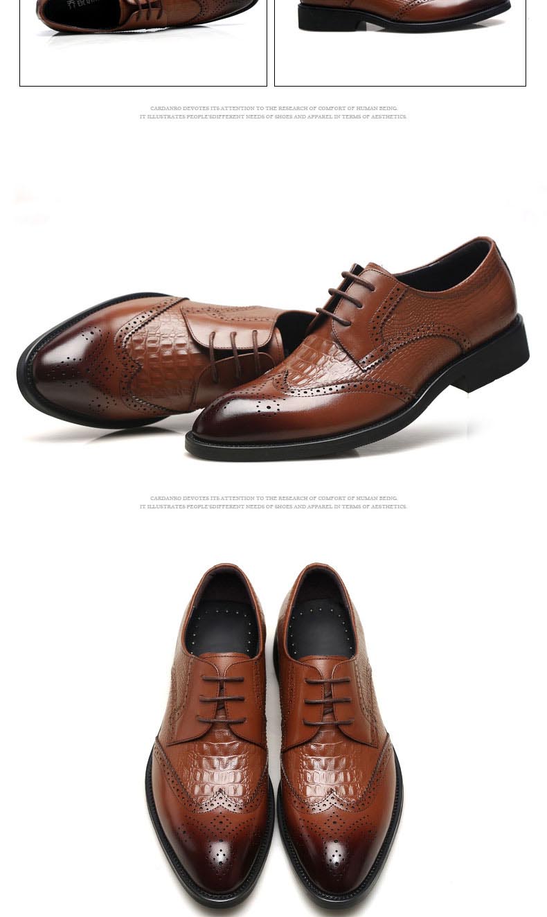 chiay轻奢品牌高端男正装鞋秋季新款布洛克雕花真皮正装皮鞋男英伦