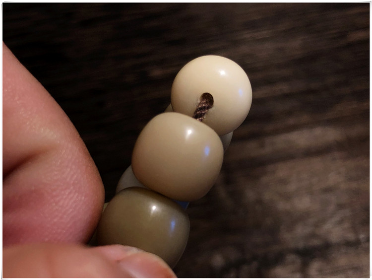 lemonway精品 老型原生籽白玉菩提根手串阴皮菩提子佛珠手持18颗手链