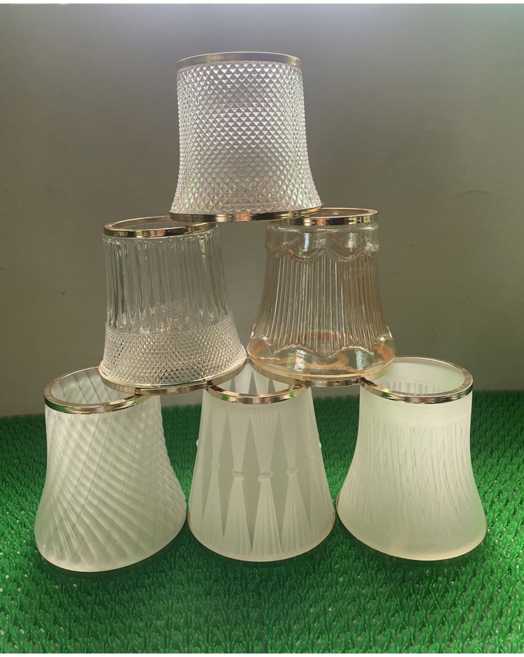 吊灯e14水晶灯罩壁灯外壳罩欧式通用e27创意透光diy配件h款磨砂奶白