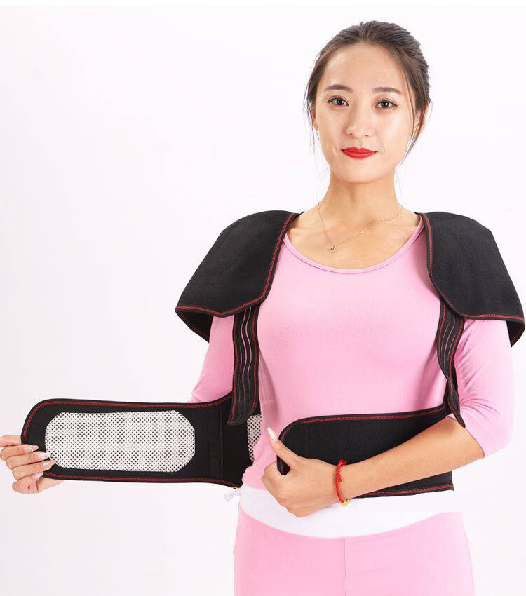护肩衫坎肩加热马甲护腰带护背男女腹部保暖背心精制款78颗磁石加长