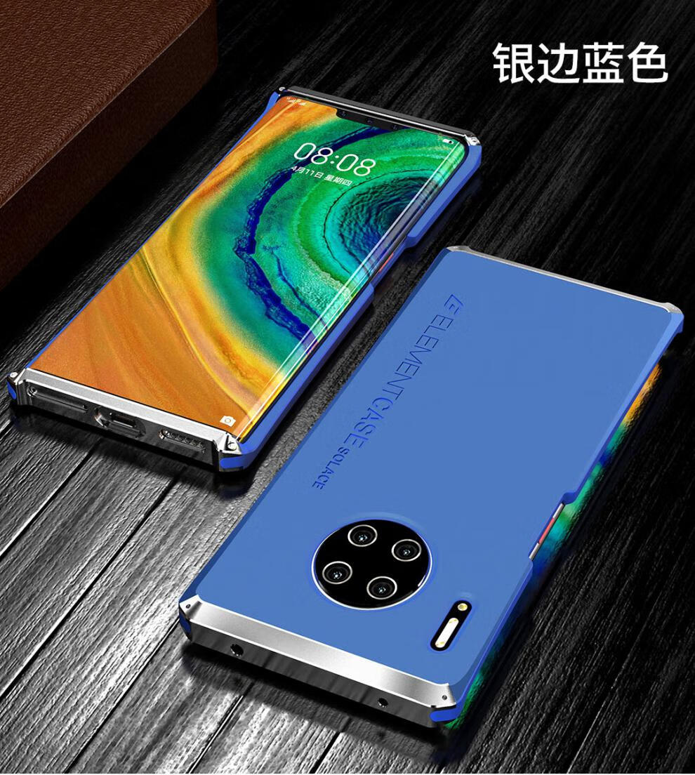 古尚魅华为meta30手机壳防摔meta30pro金属边框设计30e硅胶曲面保护屏