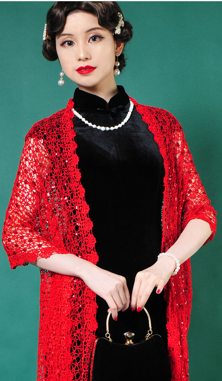 恒佩 喜婆婆旗袍披肩春秋高端配的外搭款高贵小外披妈妈日常婚宴春夏