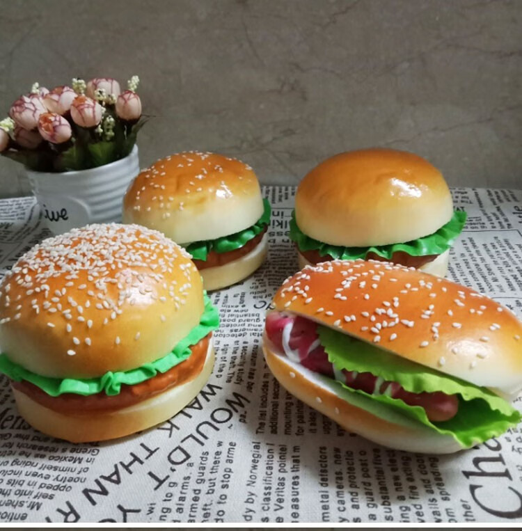 新品仿真汉堡模型大汉堡包模型假的麦当劳pu仿真食品面包装饰品道具f