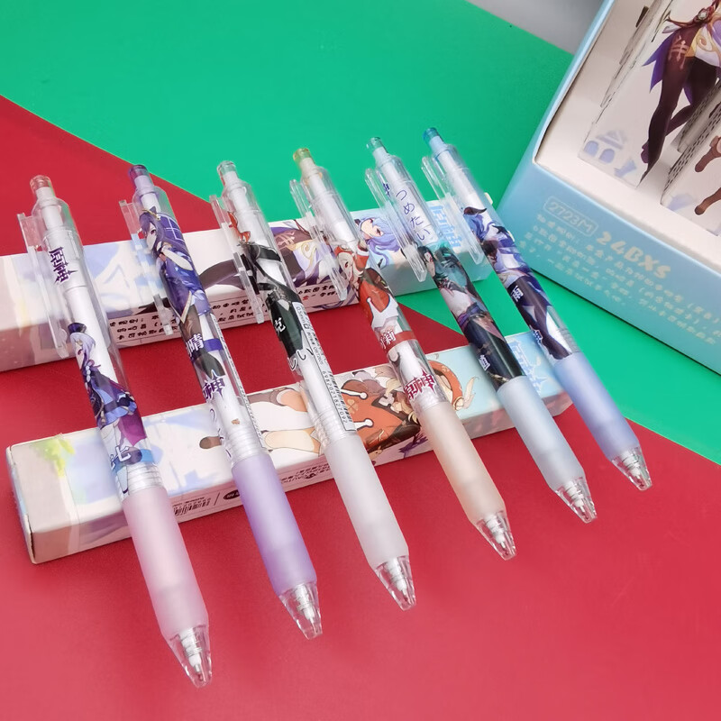 妍戏 原神盲盒笔按动笔中性笔周边同人周边文具手办男孩女孩按压可爱