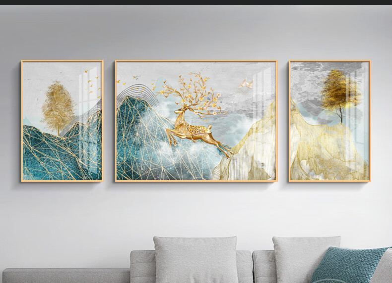 艾暮琳轻奢高档高端晶瓷画现代简约客厅北欧装饰画沙发背景墙画大气