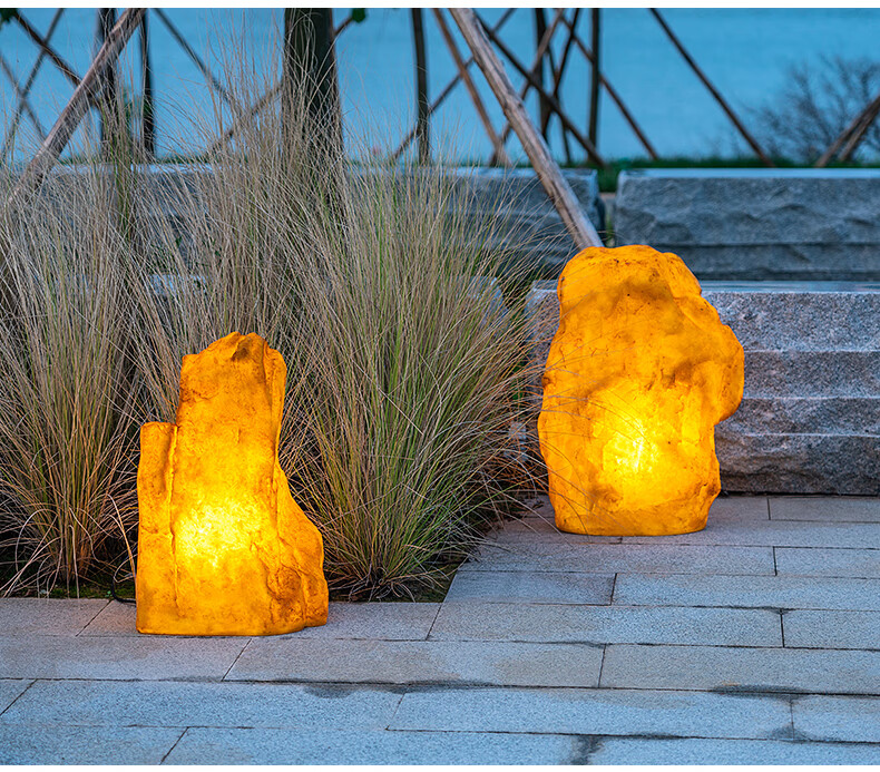 灯蒂太阳能户外led发光石头灯市电仿真草坪灯防水庭院亮化公园造型