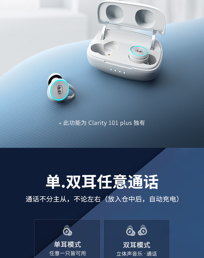 魔声(monster)clarity101plus真无线蓝牙耳机入耳式降噪运动跑 白色
