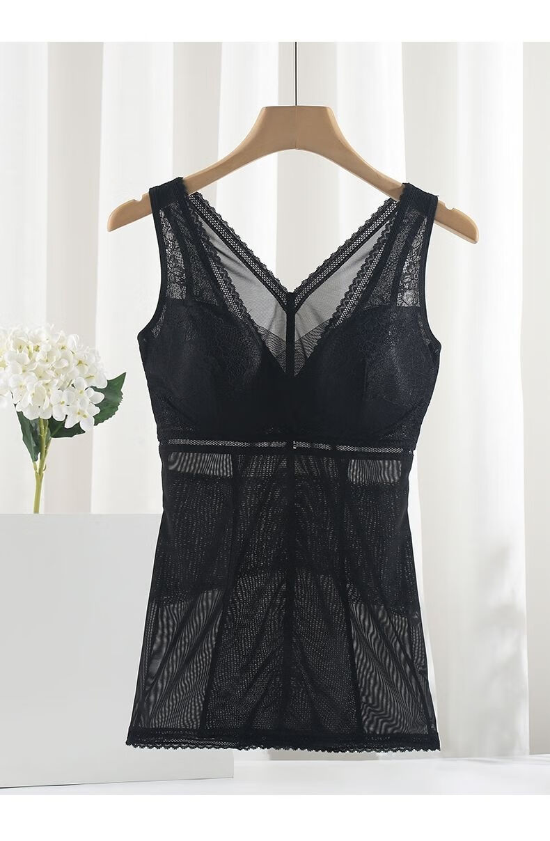 法国kj夏季薄款塑身衣轻薄内杯无钢圈免穿文胸美背收腰美体束身上衣