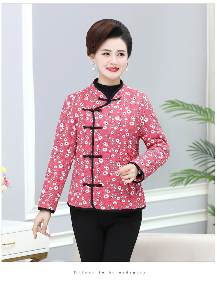 莫瑞甘妈妈棉衣女款冬季加厚东北大花袄碎花棉服棉衣花棉袄短款外套3