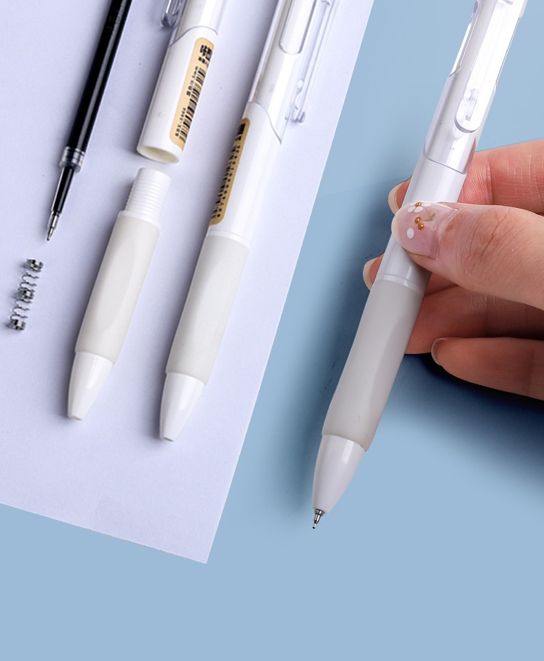 萌之瑶刷题笔按动中性笔高颜值黑笔ins日系st笔学生用考试专用笔顺滑