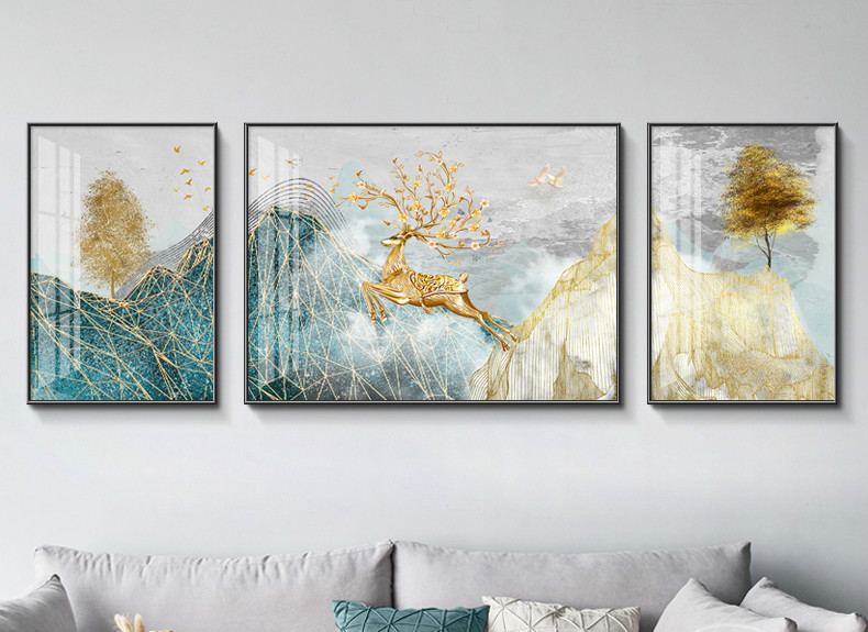 艾暮琳轻奢高档高端晶瓷画现代简约客厅北欧装饰画沙发背景墙画大气